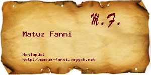 Matuz Fanni névjegykártya