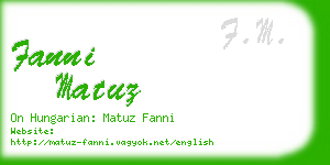 fanni matuz business card